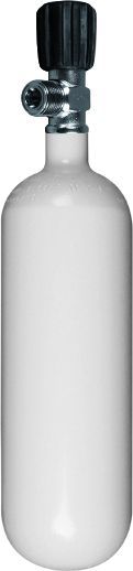 BTS Mono Stahlflasche 1 Liter, 200 Bar, mit Edelgas-Ventil